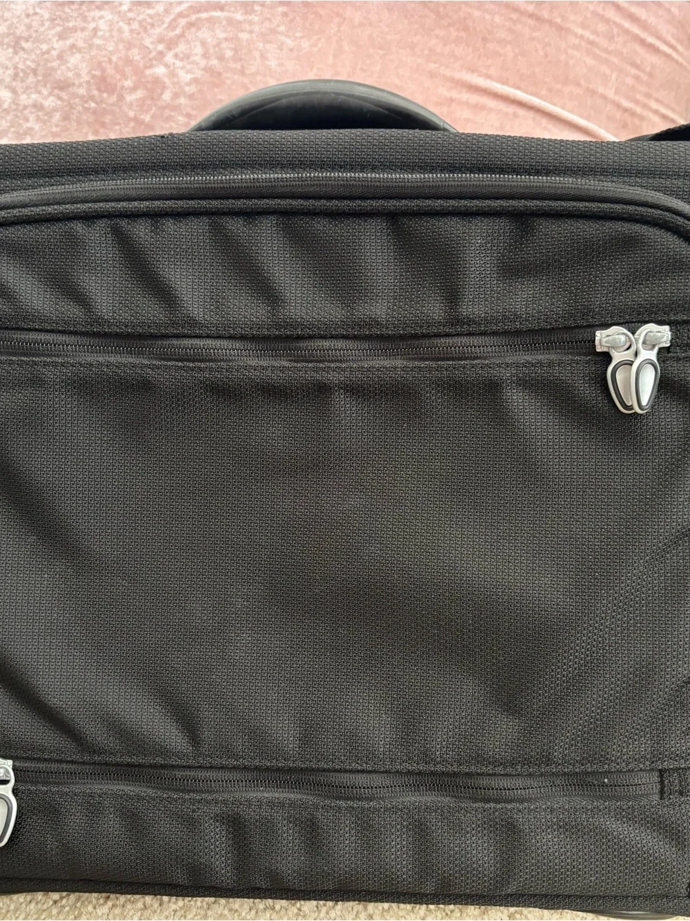 Tumi Black Nylon Laptop Briefcase with Silver Accents
